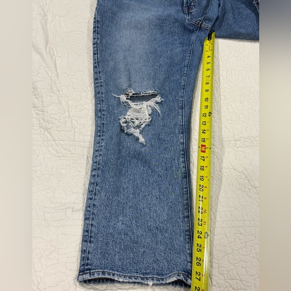 Madewell Womens Distressed Straight-Leg Blue Jeans Size 31 - Picture 5 of 12